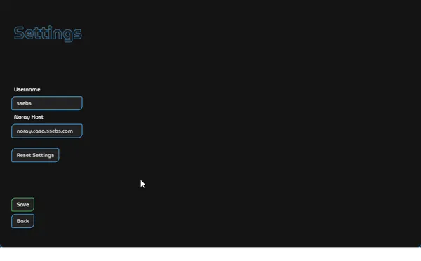 screenshot dank nooner showing settings menu