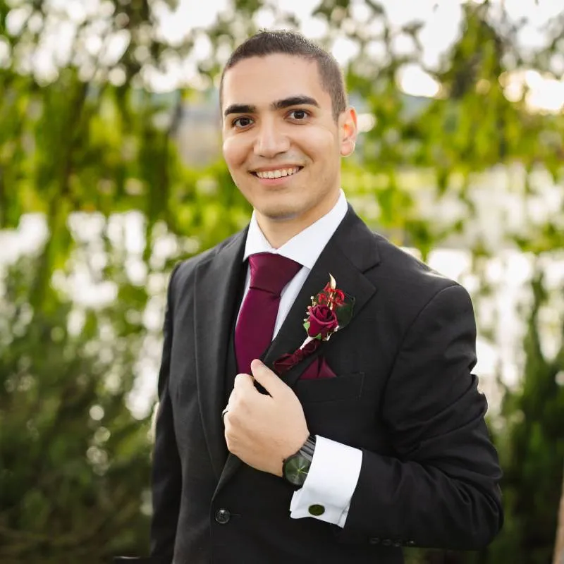A photo of my at my wedding.