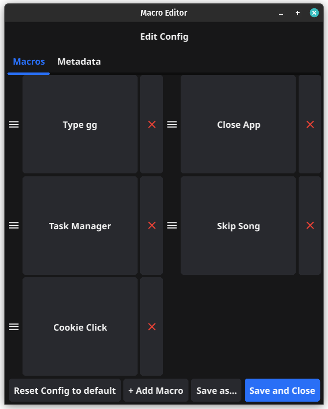 Config Editor Screenshot