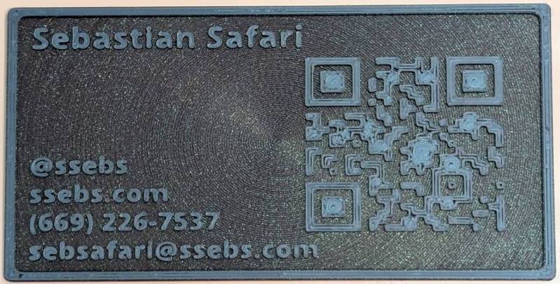 front of business card