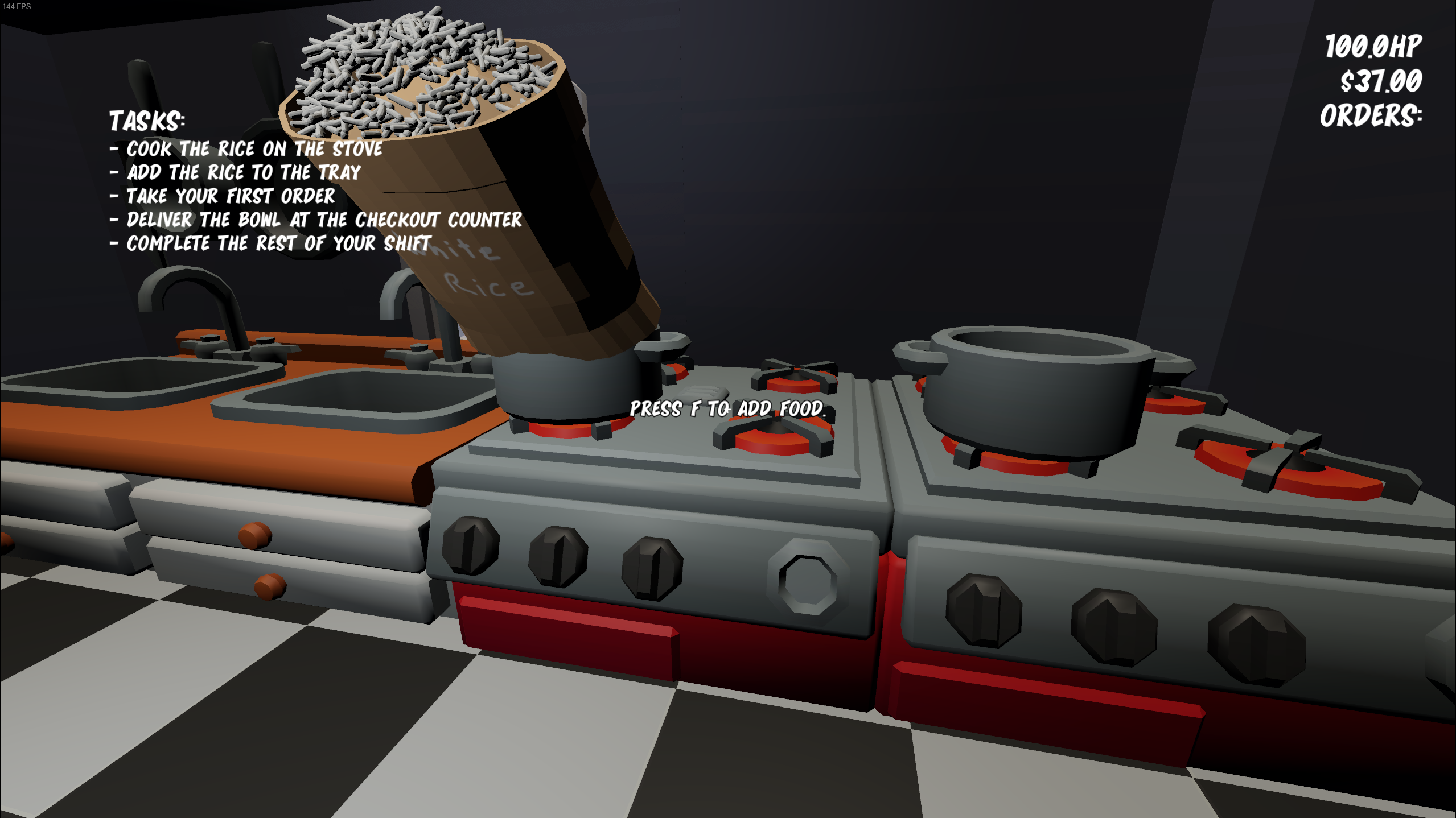 Adding rice to stove
